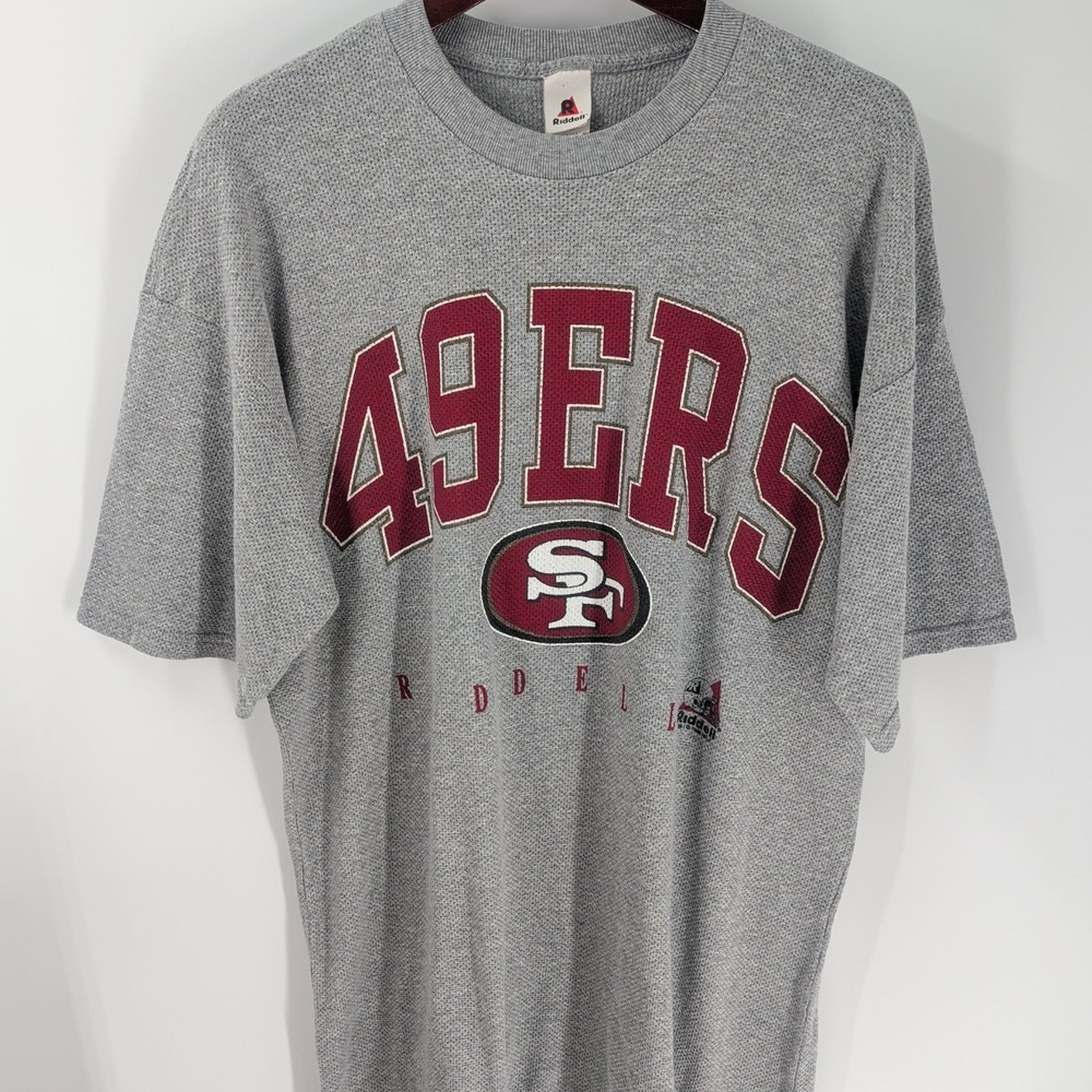 VTG 90s San Francisco 49ers Football Riddell Mens‎ Gray Graphic T-Shirt Sz M - Picture 2 of 8